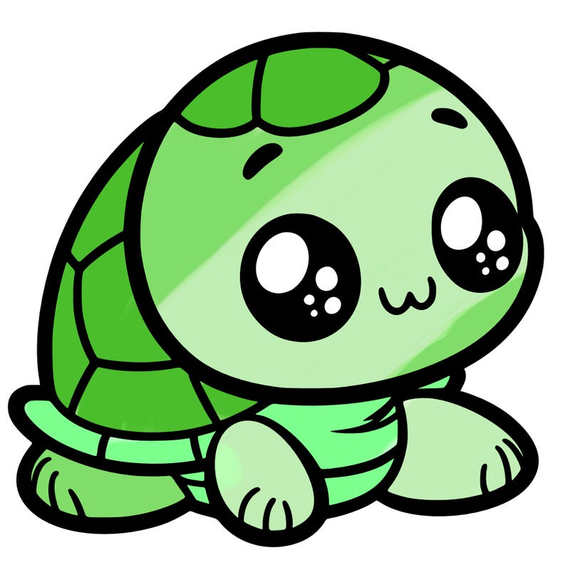cute little animated turtle