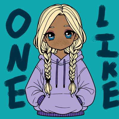 a realistic girl with a oversized hoodie and she has braids