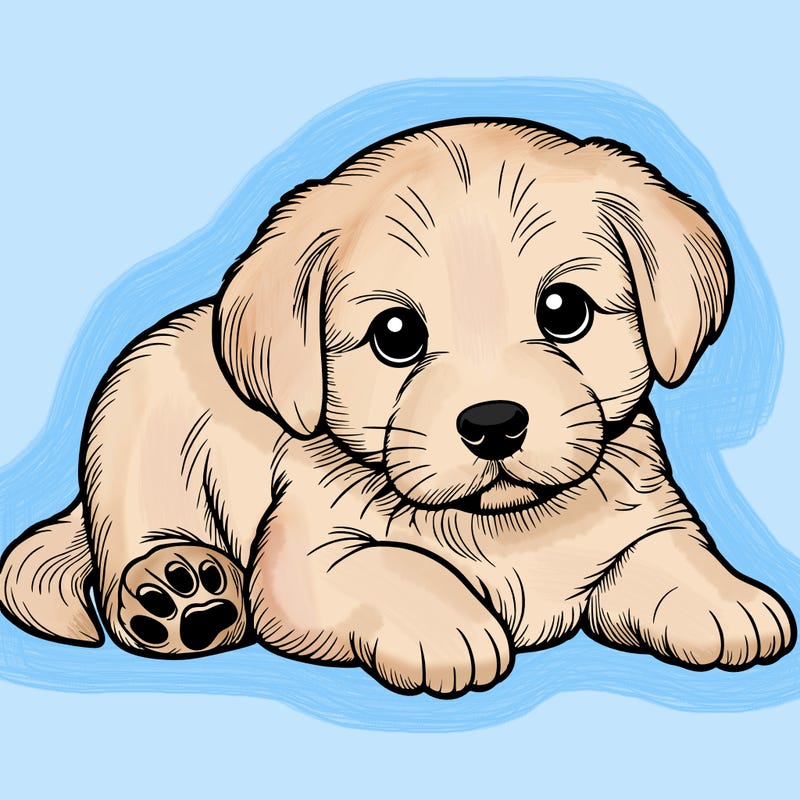 a cute realistic puppy