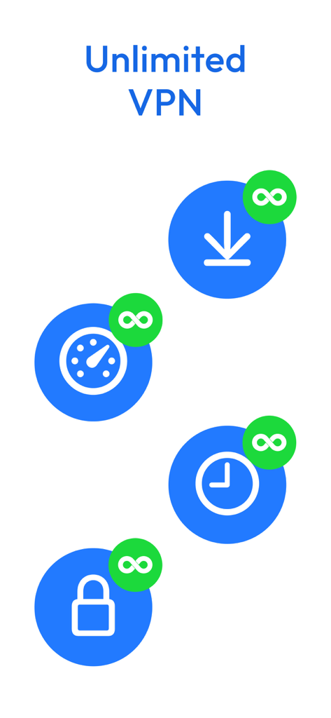 Secure VPN & Fast Proxy Master - 속도, 보안 및 다운로드를 위한 무제한 VPN 기능을 보여주는 그래픽