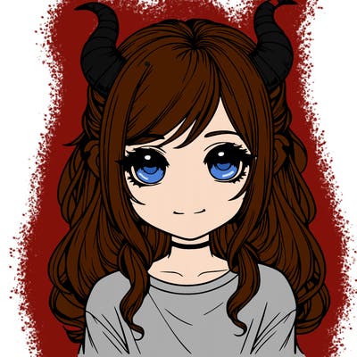 girl with horns realistic