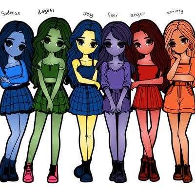 a group of girls realistic