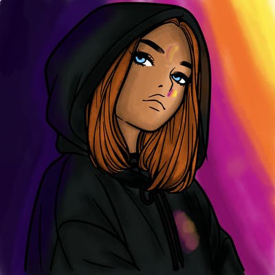 a realistic girl in a hoodie