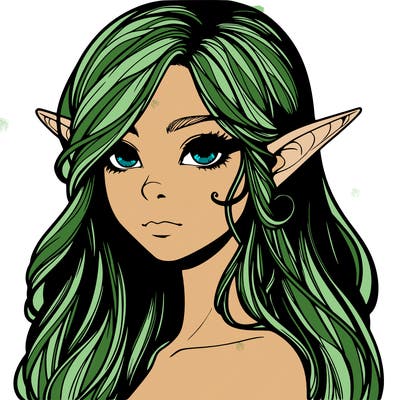 elf girl realistic dark fantasy