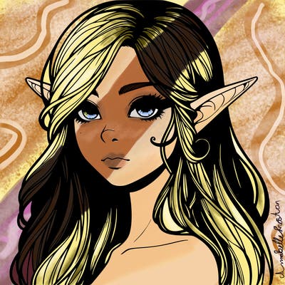 elf girl realistic dark fantasy