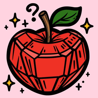 very shiny crystal apple