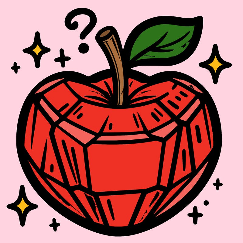 very shiny crystal apple