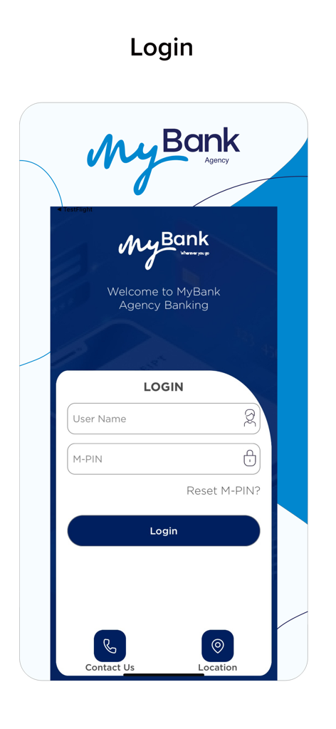 MyBank Agency mobile banking login screen