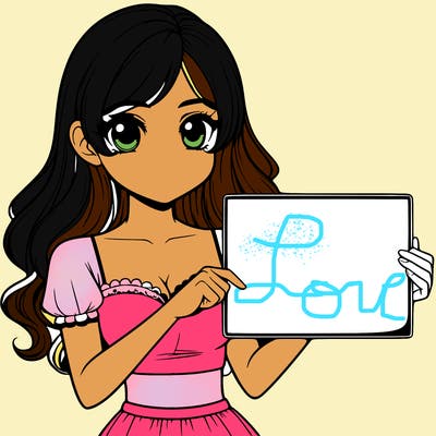 realistic pretty girl holding blank sign
