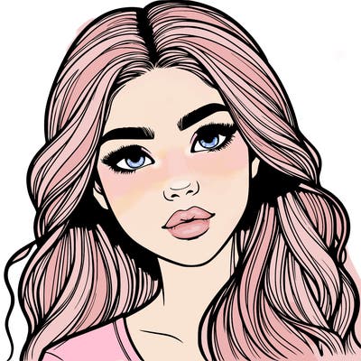 realistic teenage girl with pretty hair