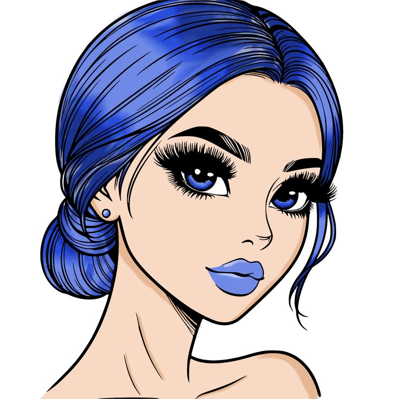 realistic girl with lashes