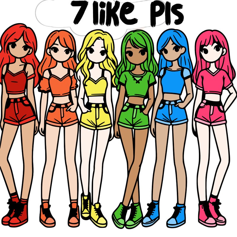 a group of girls wearing crop tops and shorts