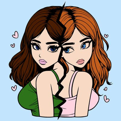 realistic girl split