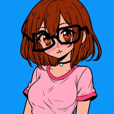 anime girl with a short t shirt