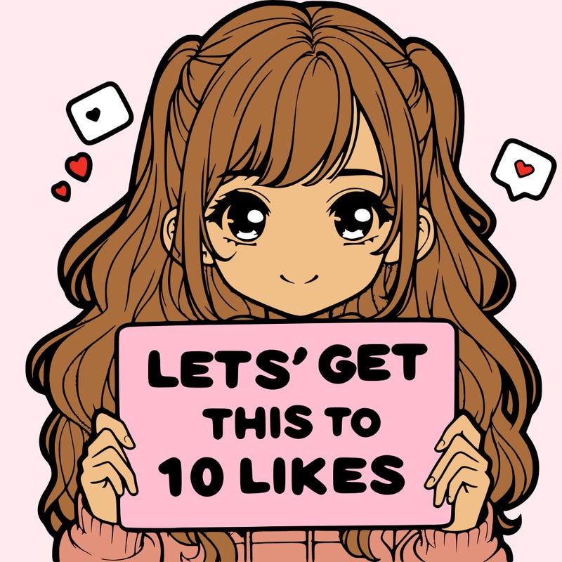 girl holding up sign that says let’s get this to 10 likes realistic
