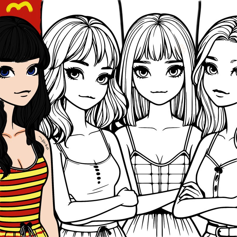 four realistic girls