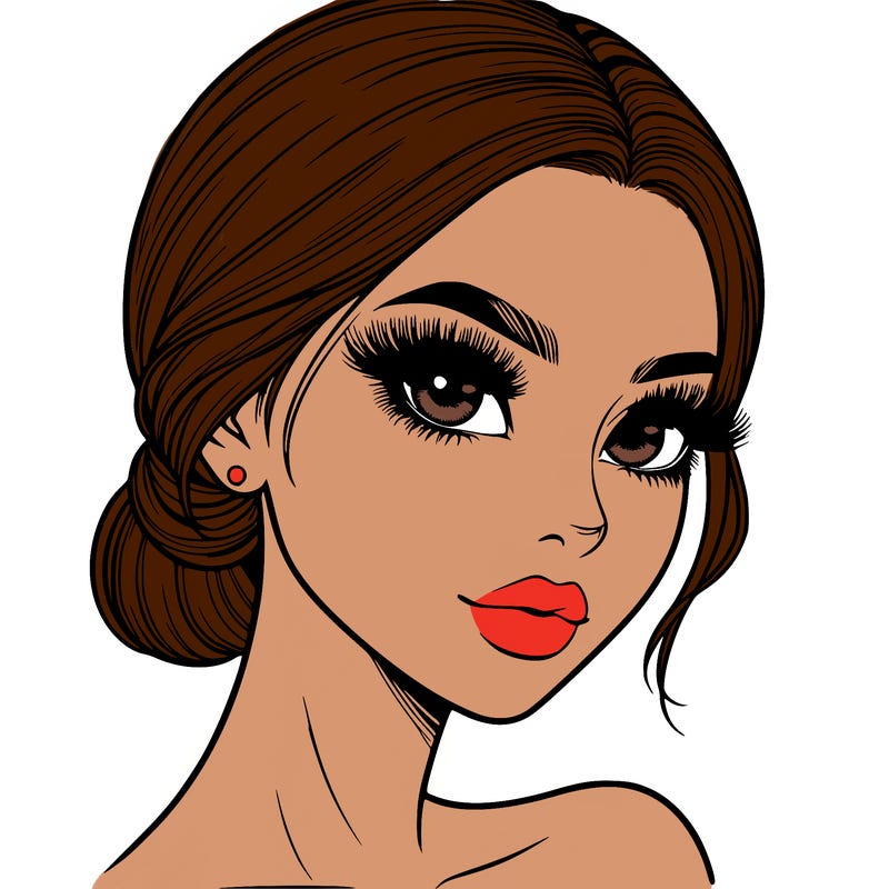 realistic girl with lashes