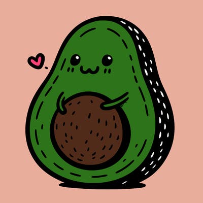 an avocado hugging an avocado