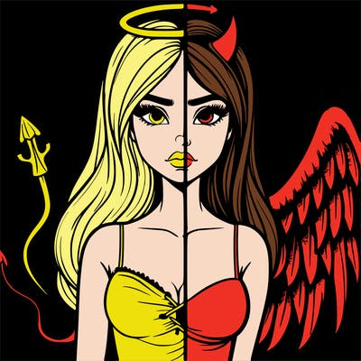 devil vs angel realistic girl