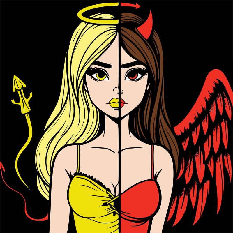 devil vs angel realistic girl
