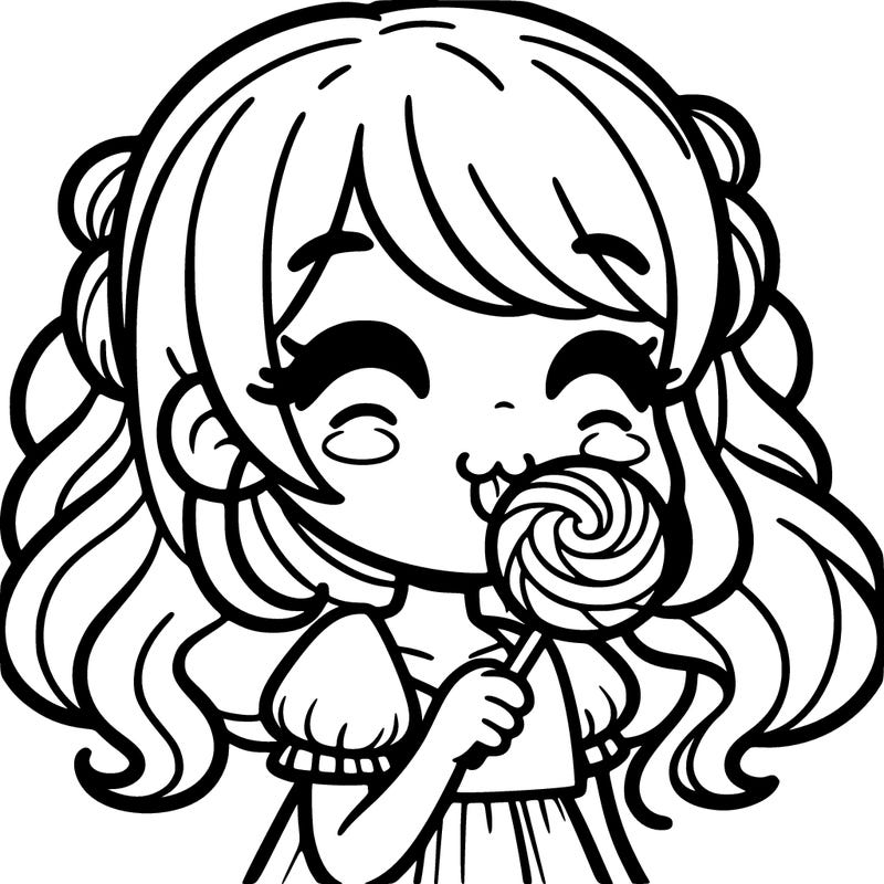 girl eating a lollipop