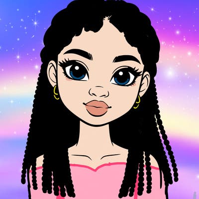 a realistic black girl with braids