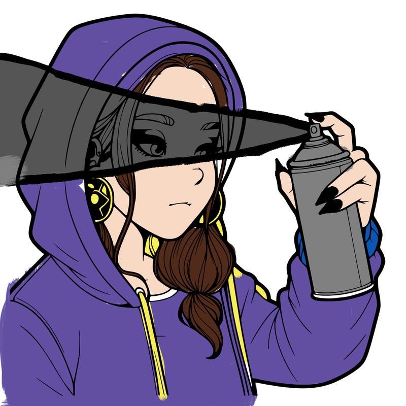 a realistic girl, spray painting