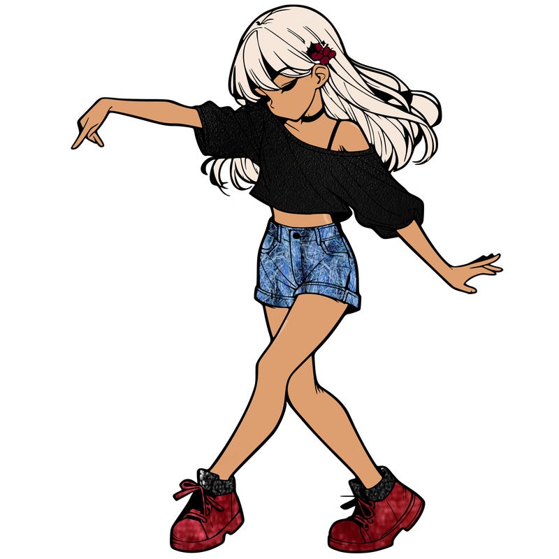 realistic girl danceing