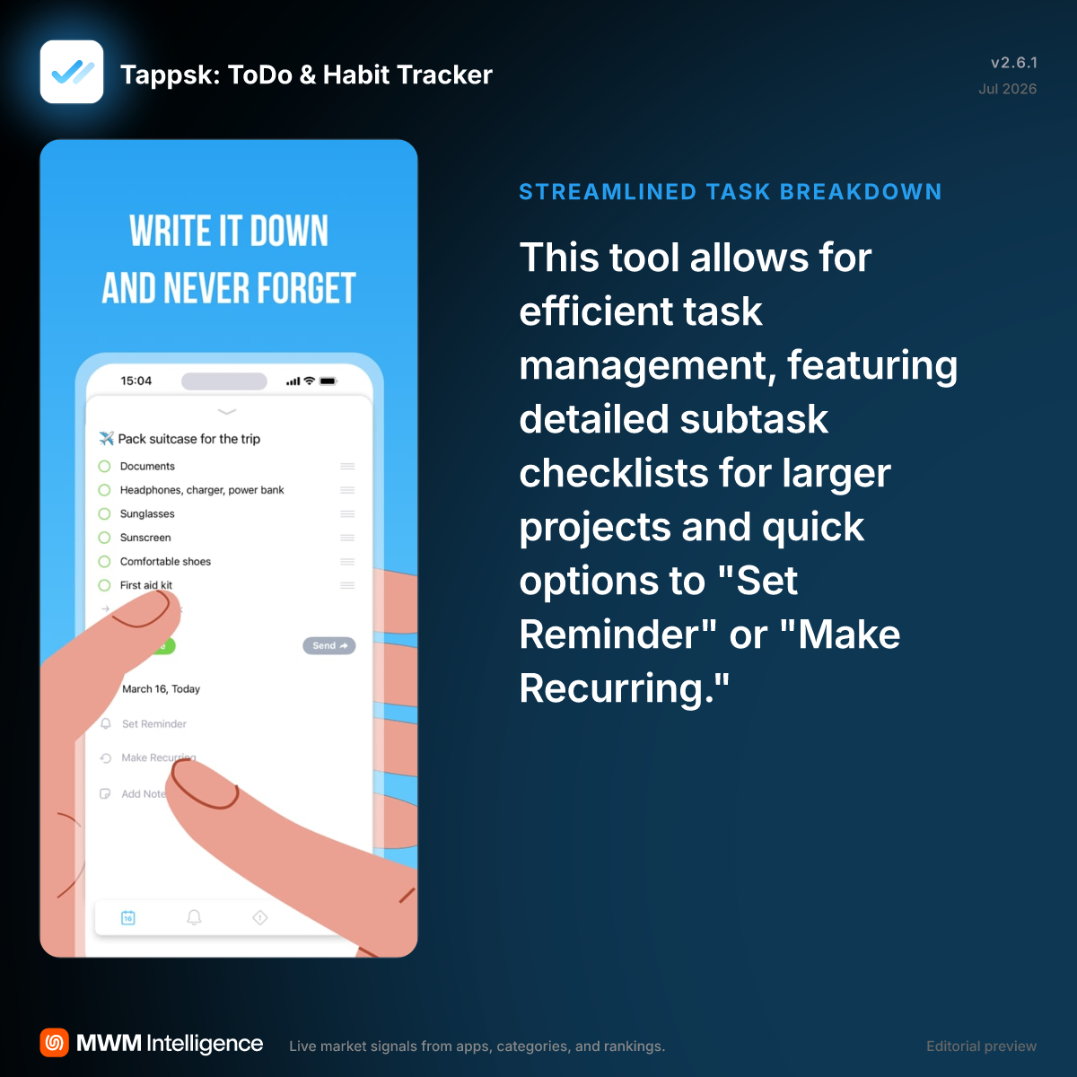 Tappsk: ToDo & Habit Tracker - Productivity App | MWM