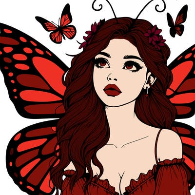 butterfly fairy realistic girl