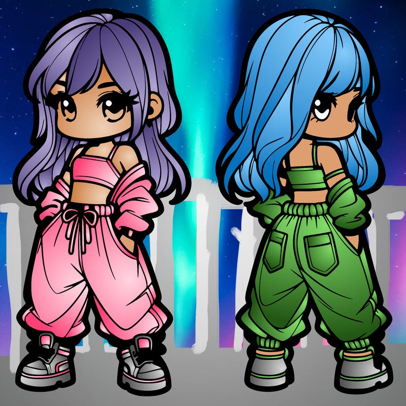 girl in crop top and baggy pants