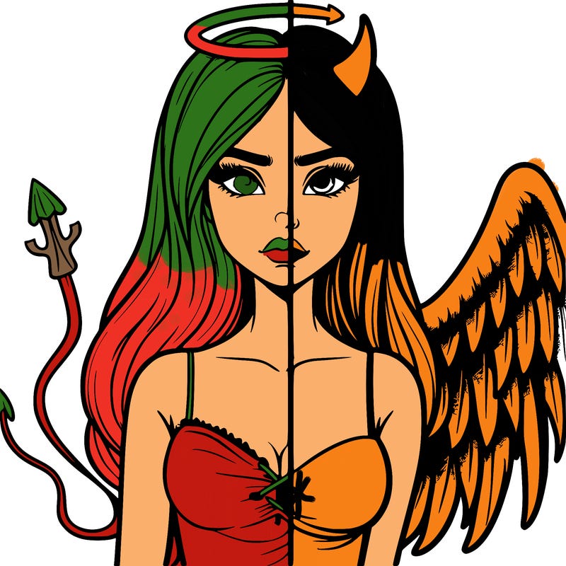 devil vs angel realistic girl