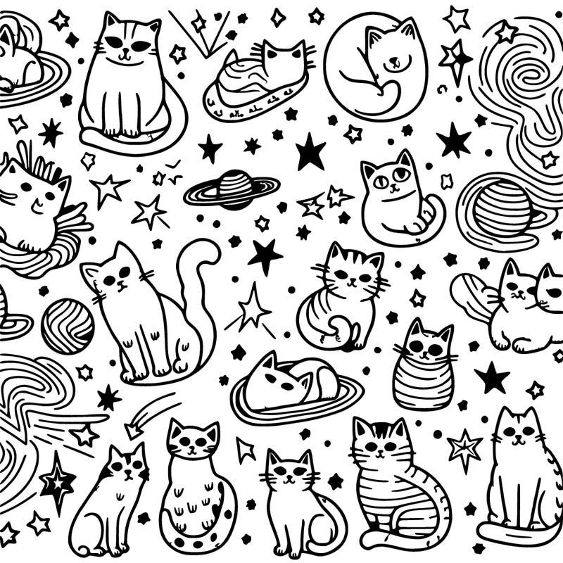a galaxy full with cats