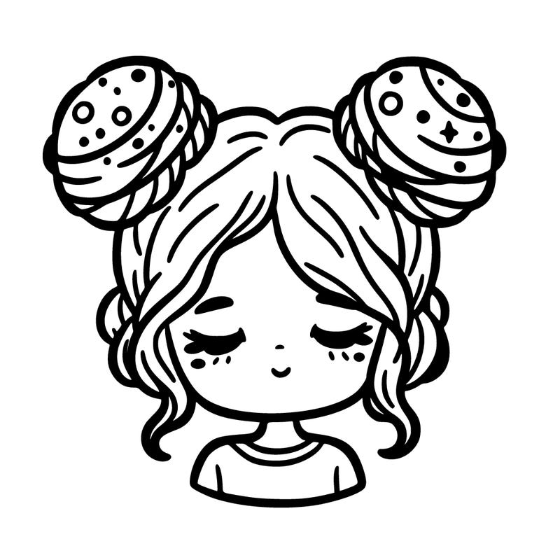 girl with space buns