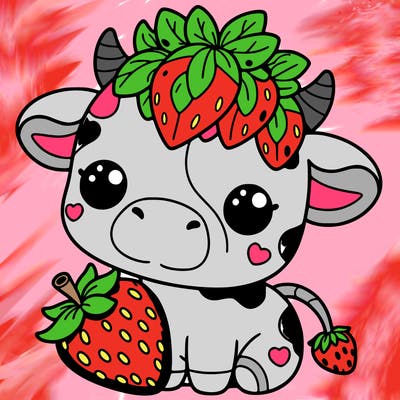 cute strawberry cow