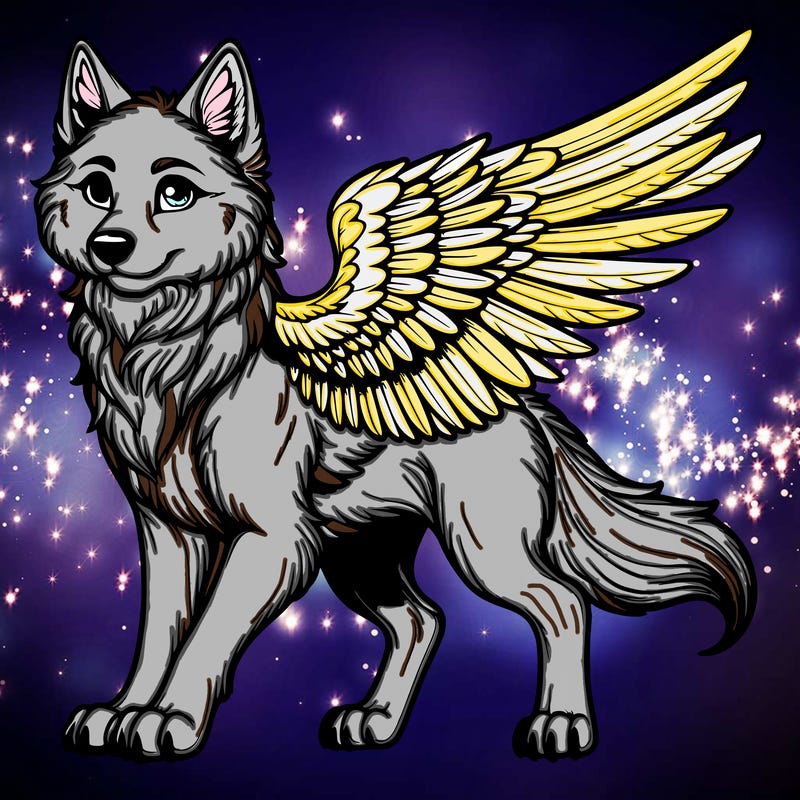 realistic angel wolf