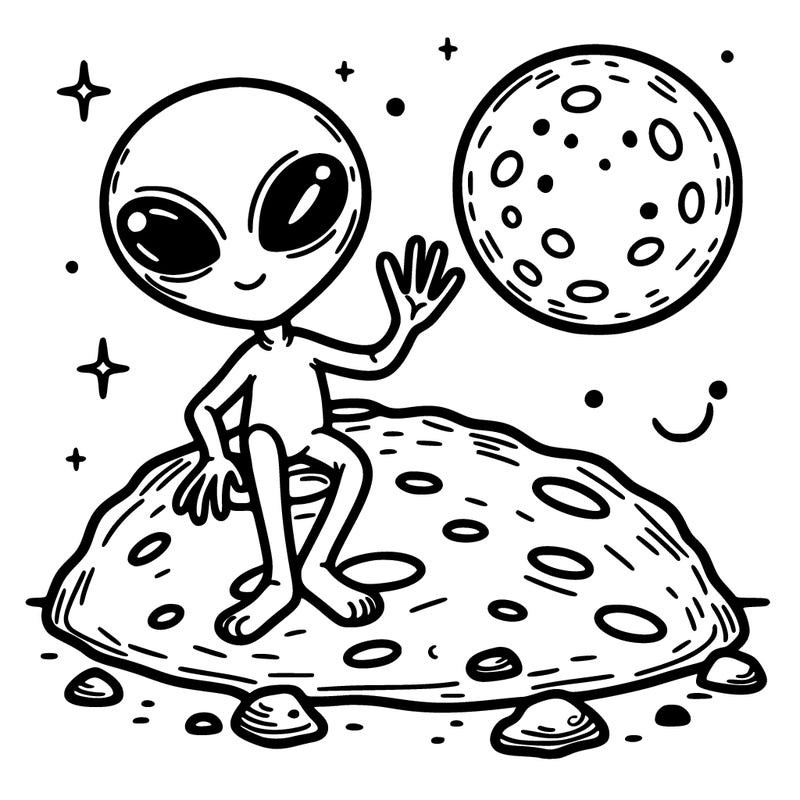 space alien on the moon