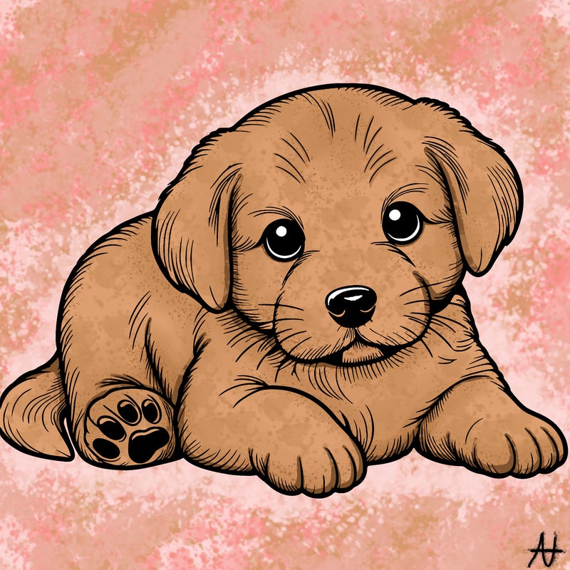 a cute realistic puppy