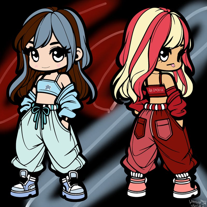 girl in crop top and baggy pants