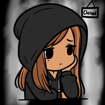 depressed girl in a hoodie