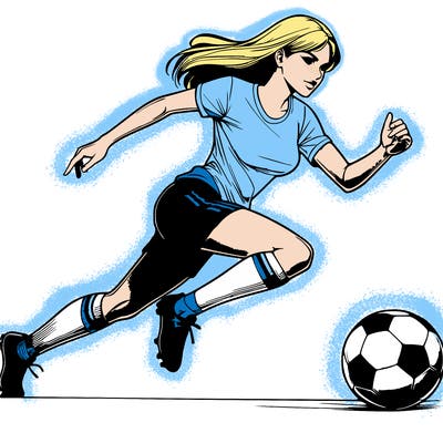 realistic woman playing soccer