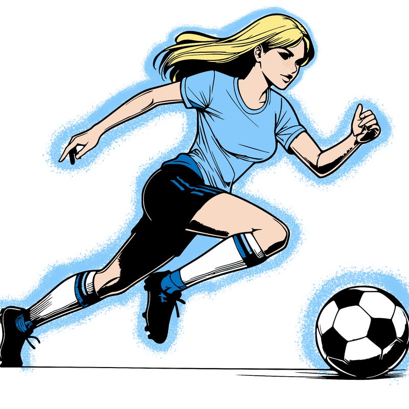 realistic woman playing soccer