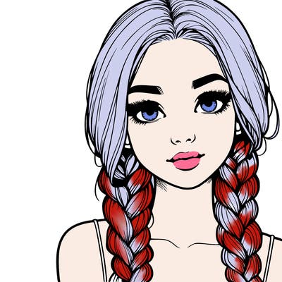 realistic girl with braids