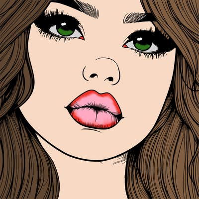 really realistic girl with lips