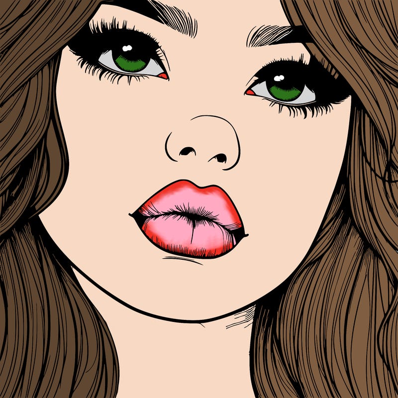 really realistic girl with lips
