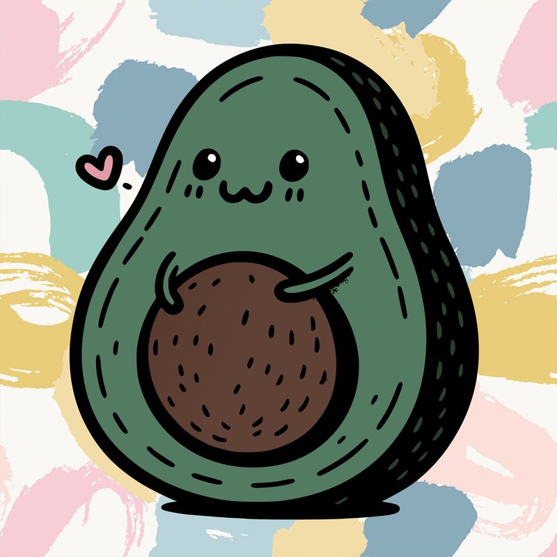 an avocado hugging an avocado