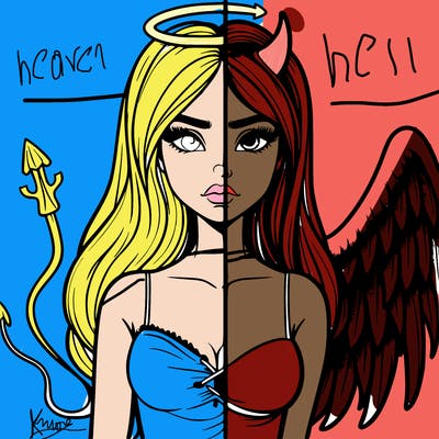 devil vs angel realistic girl
