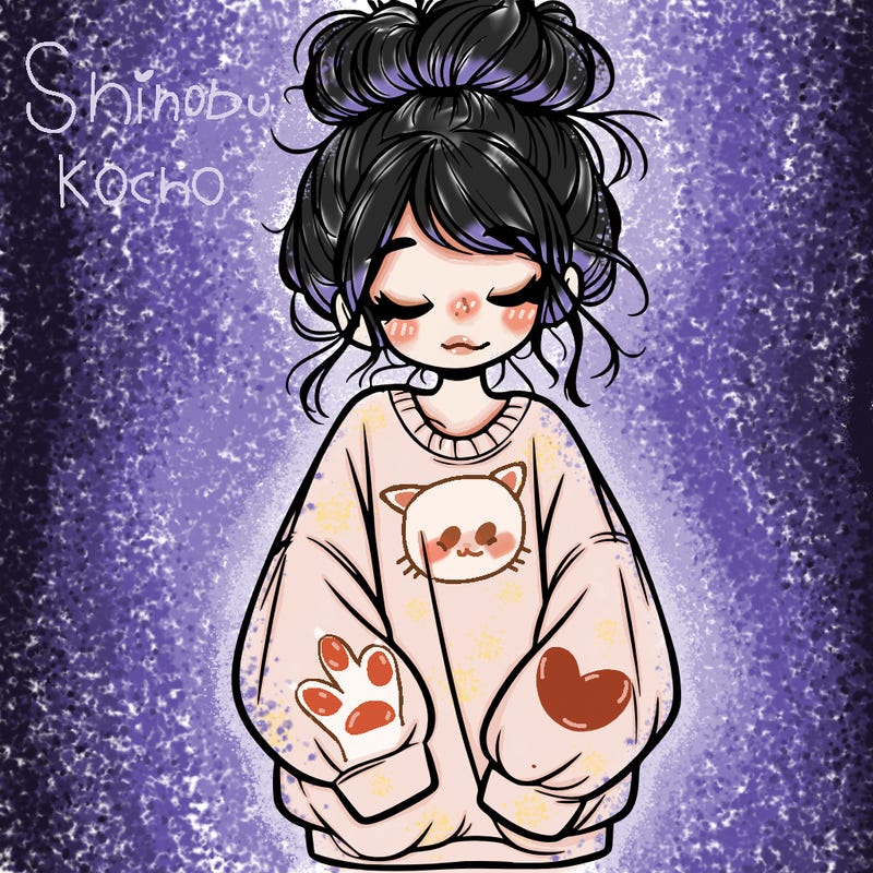 girl with baggy sweatshirt and messy bun