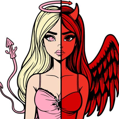 devil vs angel realistic girl