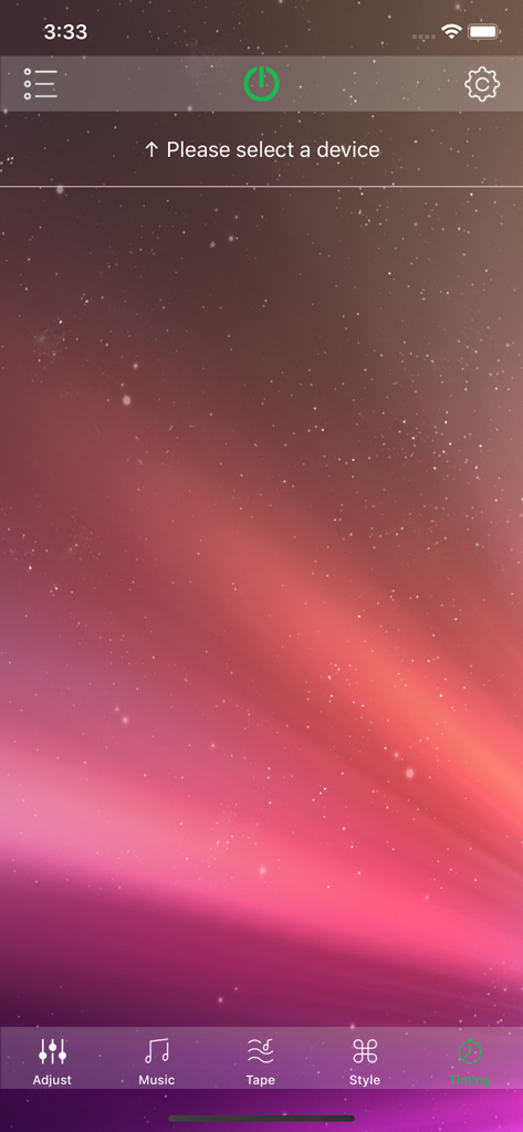 HappyLighting app dashboard for managing smart LED lights and atmosphere settings